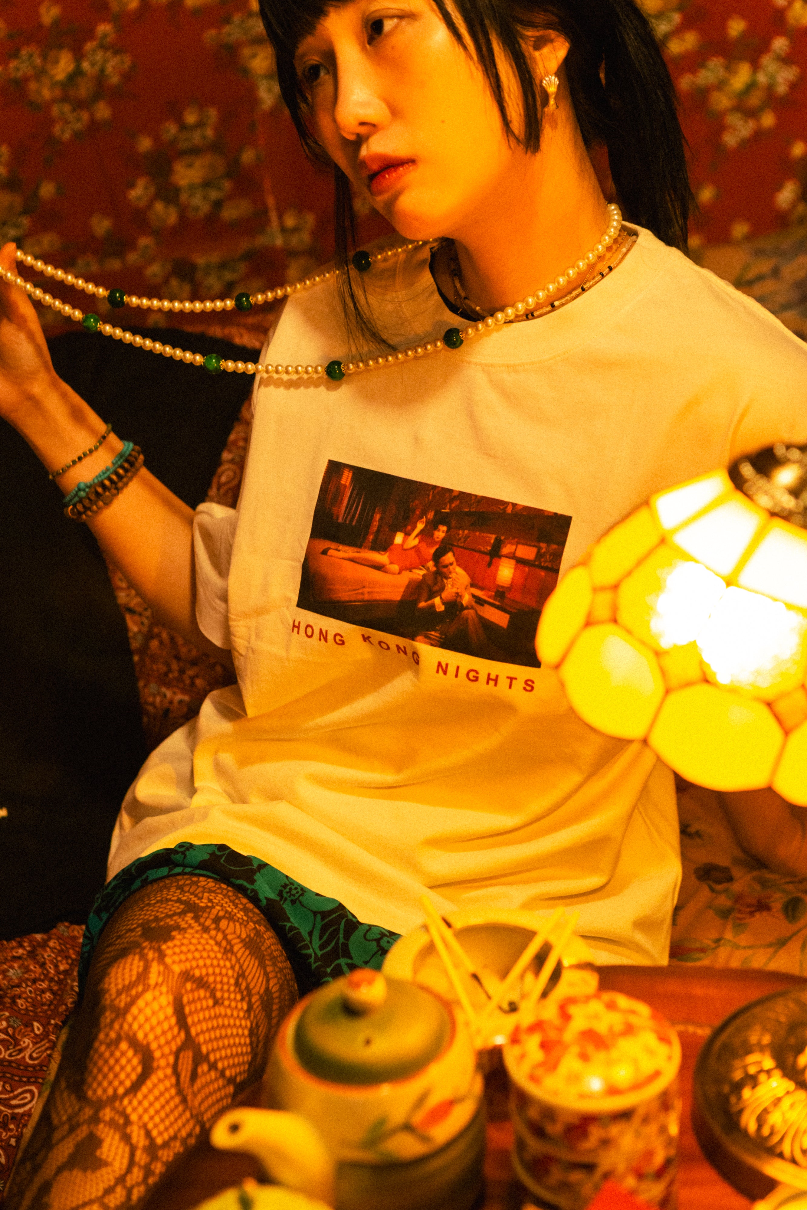 IN THE MOOD FOR LOVE 売れ筋商品|||イン・ザ・モード・フォー・ラブ Tシャツ トップス レディース Bodysuits Silver HONG KONG NIGHTS - IN THE MOOD FOR LOVE CAPSULE – WKW Club